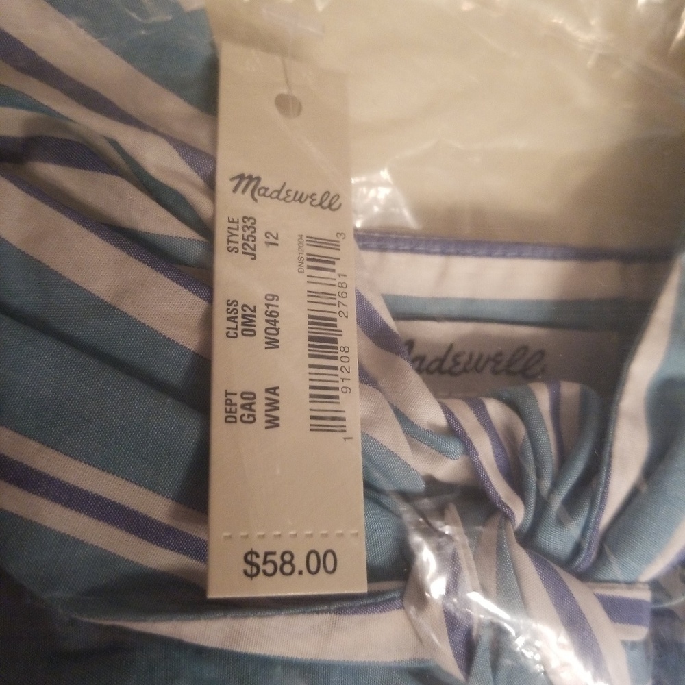 Striped Tie-Front Keyhole Cami Top Size 12 RUNS Sm - Picture 5 of 5